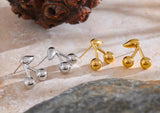 Cherry Gold Stud Earrings