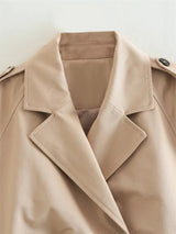 Neve Crop Trench Coat - Cream