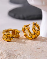 Chunky Chain Gold Hoop Earrings