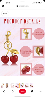 Cherry Bag Charm Keychain