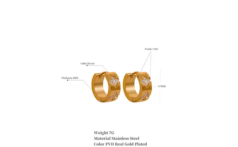 Clear Zirconia Mini Hoop Earrings