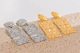Hammer Rectangle Dangle Earrings