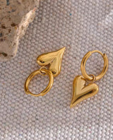 Heart Gold Hoop Earrings