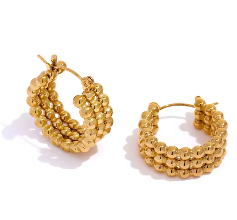 Textured Chunky Gold Earrings