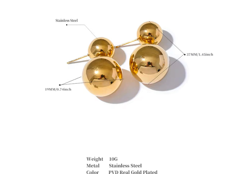 Round Dnagle Gold Earrings