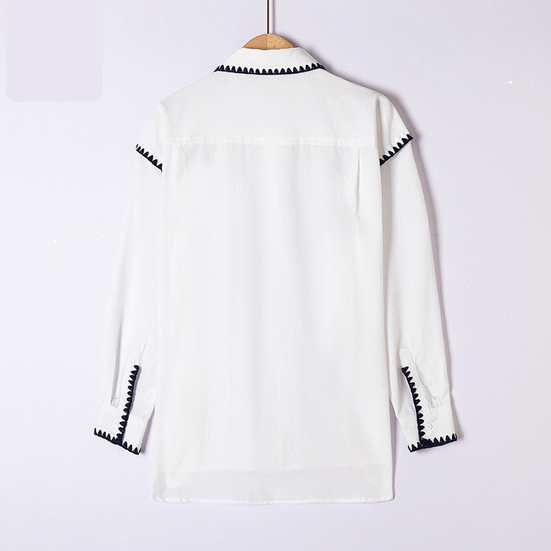 Stitched Edge Shirt - White