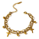 Double Chain Charm Bracelet