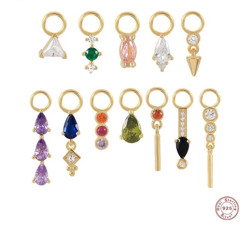 3 Stones Charm Earring