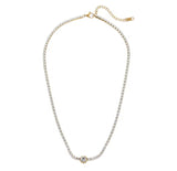 Gold Tennis Necklace With Zirconia Stones