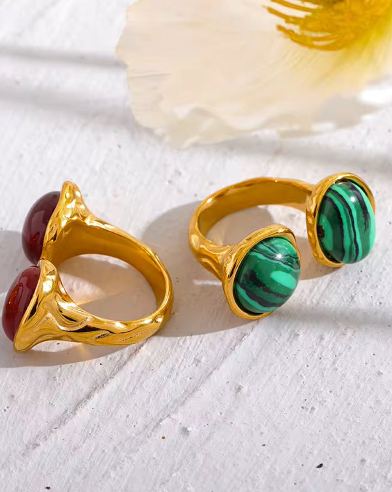 Malachite Gold Ring