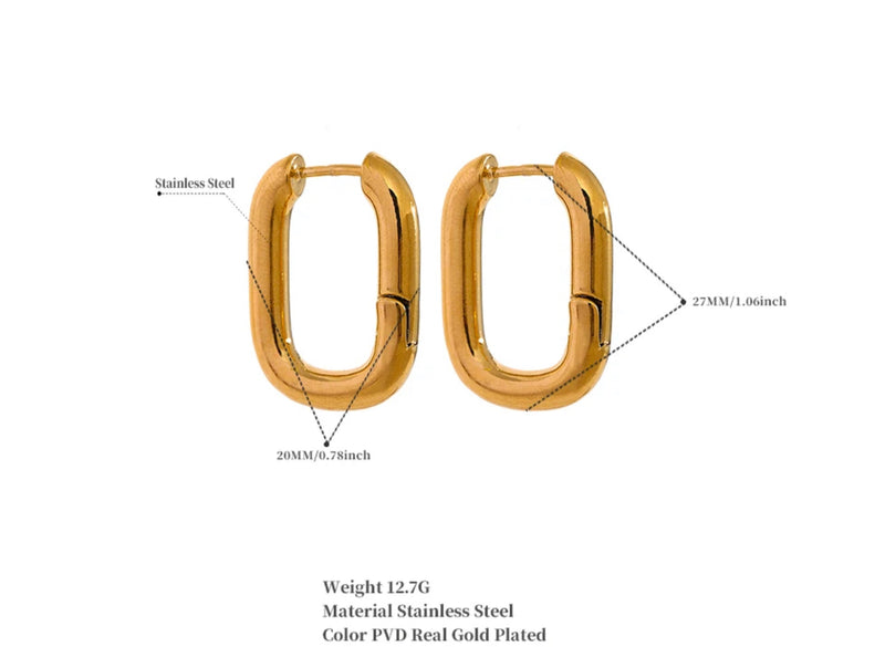 Gold U Shape Earrings