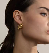 Chunky Chain Gold Hoop Earrings