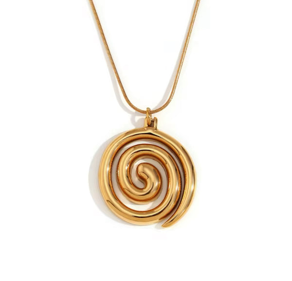 Swirl Pendant Charm Necklace