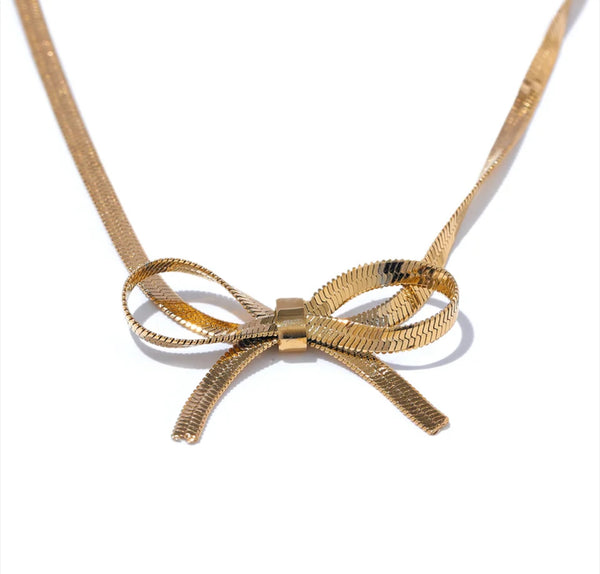 Bow Snake Chain Necklace