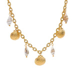 Natural Shell Pendant Gold Necklace