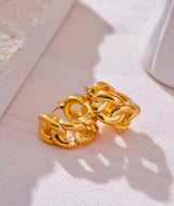 Chunky Chain Gold Hoop Earrings