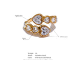 Multi Zirconia Heart Gold Ring
