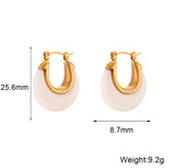 Hoop Gold Earrings - Green