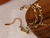 Double Chain Charm Bracelet