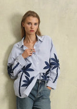 Palm Trees Embroidered Shirt