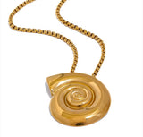 Conch Shell Pendant Gold Necklace