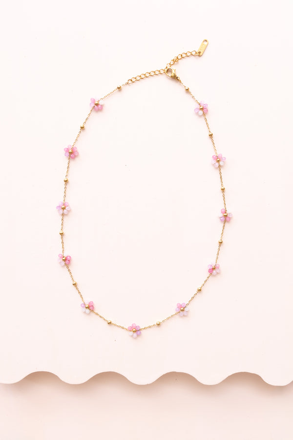 Pink Flower Necklace