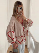 Sweetheart Blouse - Khaki