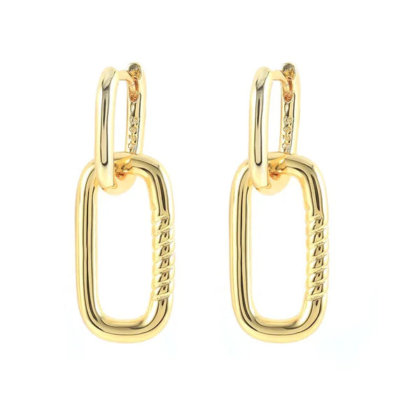 Double Gold U Shape Earrings