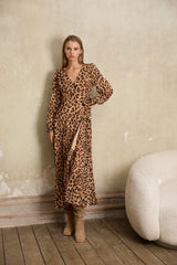 The Animal Printed Wrap Dress