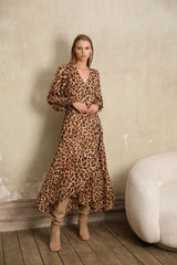 The Animal Printed Wrap Dress