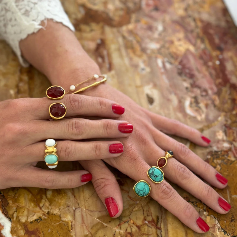 Malachite Gold Ring