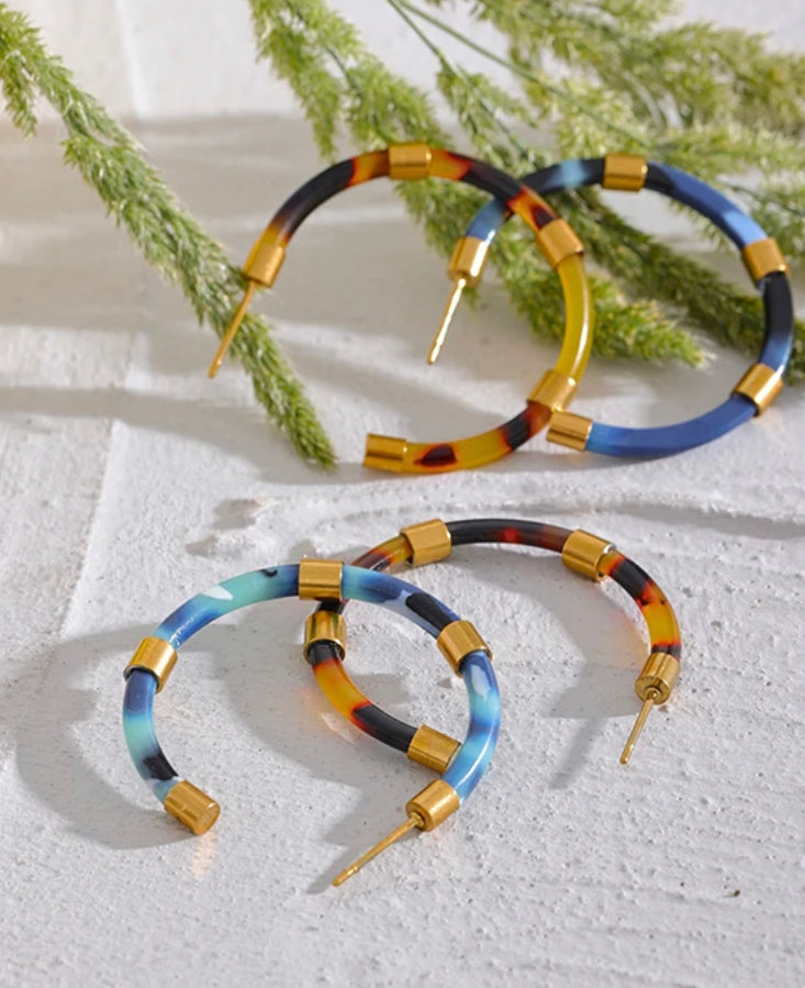 Hoop Earrings - Blue