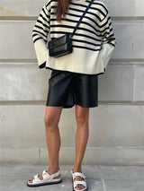 Knitwear Melbourne,  jumper , french fashion brand, online french label, striped long sleeves jumper, french fashion label, black and white