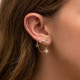 Double Stars Chain Earring