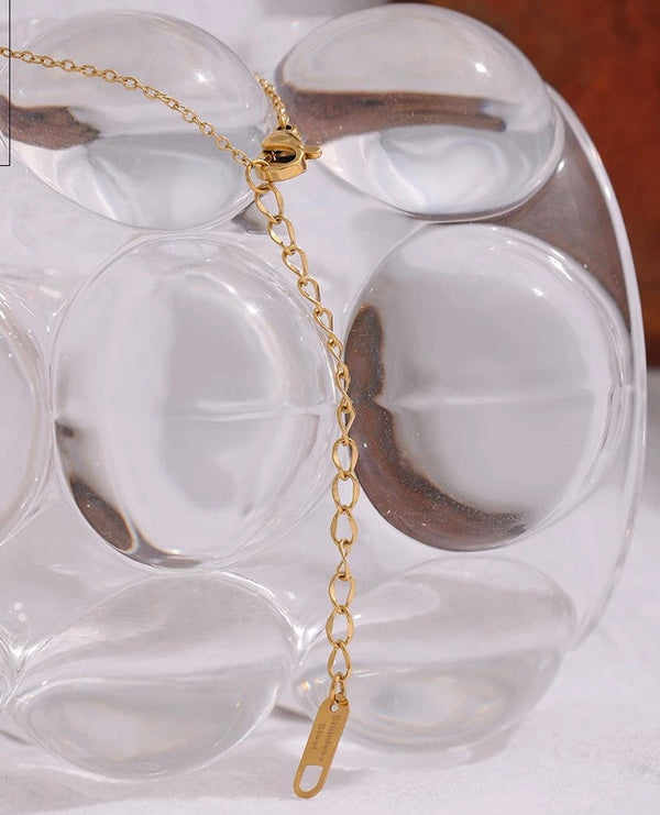 Clear Zirconia Gold Necklace