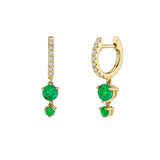 Drop Hoop Earrings- Green