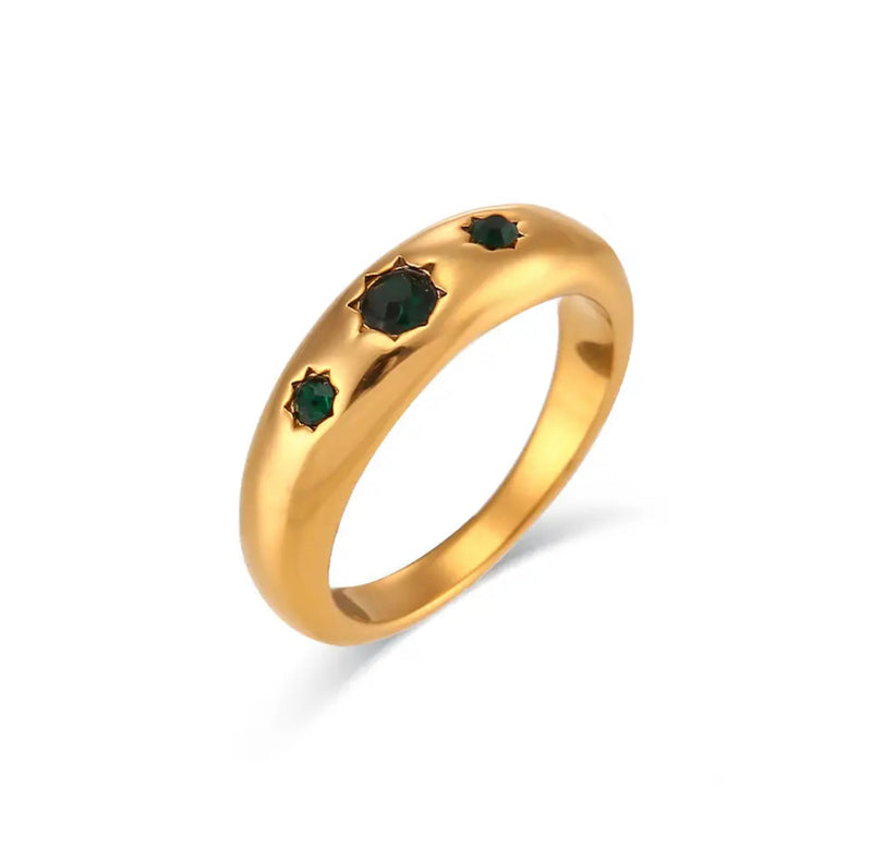 Emerald Zirconia Stars Ring