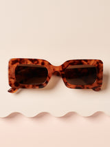 Brown Rectangle Sunglasses