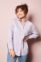 online french shirt, womenswear top, Parisian style, french label, french fashion style, Parisian label,  lilac cotton shirts