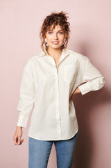 online french shirt, womenswear top, Parisian style, french label, french fashion style, Parisian label, white cotton shirts
