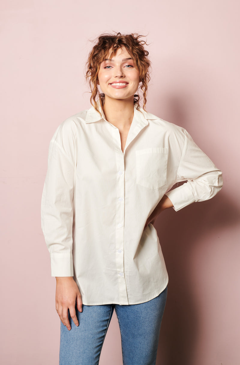 online french shirt, womenswear top, Parisian style, french label, french fashion style, Parisian label, white cotton shirts