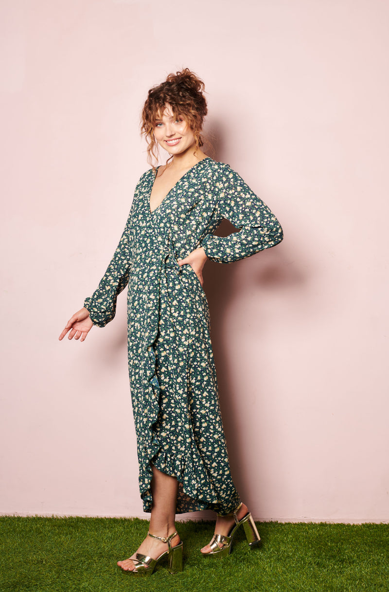 Floral Wrap Around Dress | French dress with long sleeves | Paris shop eyes on floyd Floral Wrap Around Dress | French dress with long sleeves | Paris shop eyes on floyd