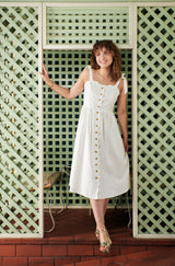 scalloped dress, womens summer dresses, shop online french label, french fashion designer
