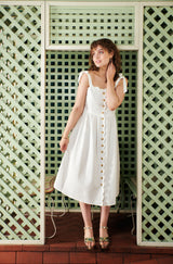 scalloped dress, womens summer dresses, shop online french label, french fashion designer