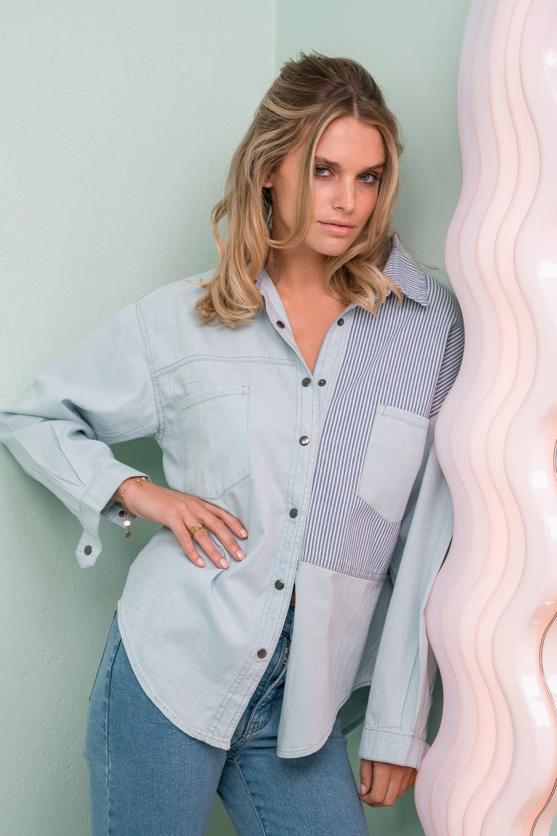 womens shirt, chambray blue shirts, Womens tops australia online, french fashion brand, french label online