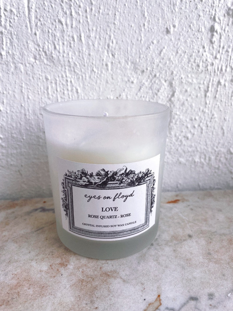 Crystal Candle: Rose Quartz - Love