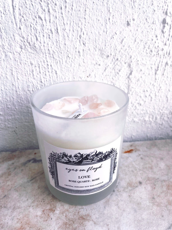 Crystal Candle: Rose Quartz - Love