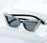 Black Cat eyes rhinestones sunnies, french fashionn label, online womens accessories shop, affordable sunglasses, french labels