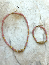 Pink Quartz Semi Precious Stones Necklace