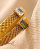 Fashion Affordable women's zirconia 18k plated gold bracelets Australia, online everyday gold bracelet, statement party accessories bracelets, French jewellery label, French fashion accessories brand in Australia